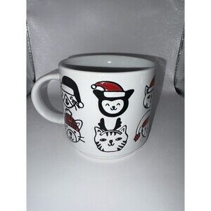 Prima Design Cat Coffee Mug Christmas Holiday Cup Kitty Cats Wearing Hats